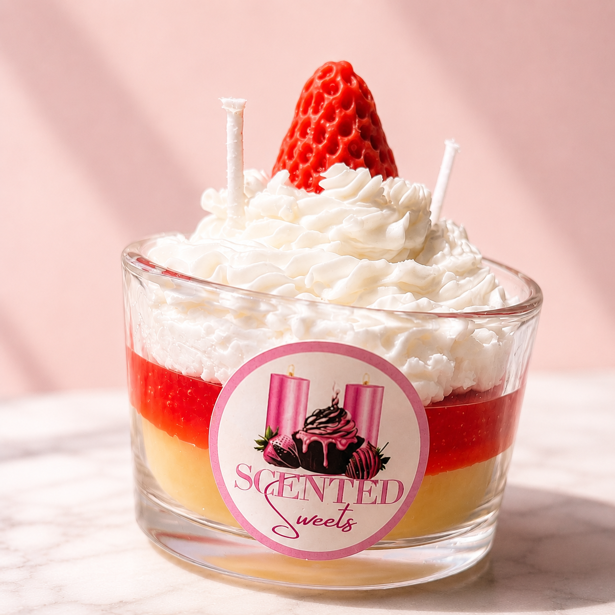 Strawberry Shortcake Dessert Candle